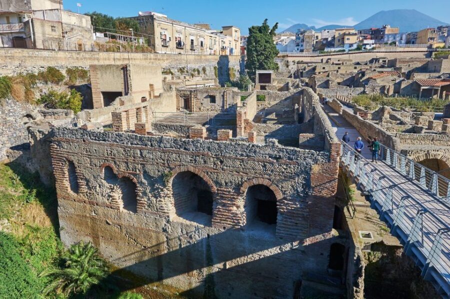 From Sorrento: Half-Day Tour of Herculaneum - Entrance first, then the view from above